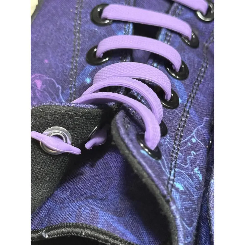RAAD Purple Flame Canvas Sneakers – Women’s 7 / Youth 5.5 – Flat Lace Swap